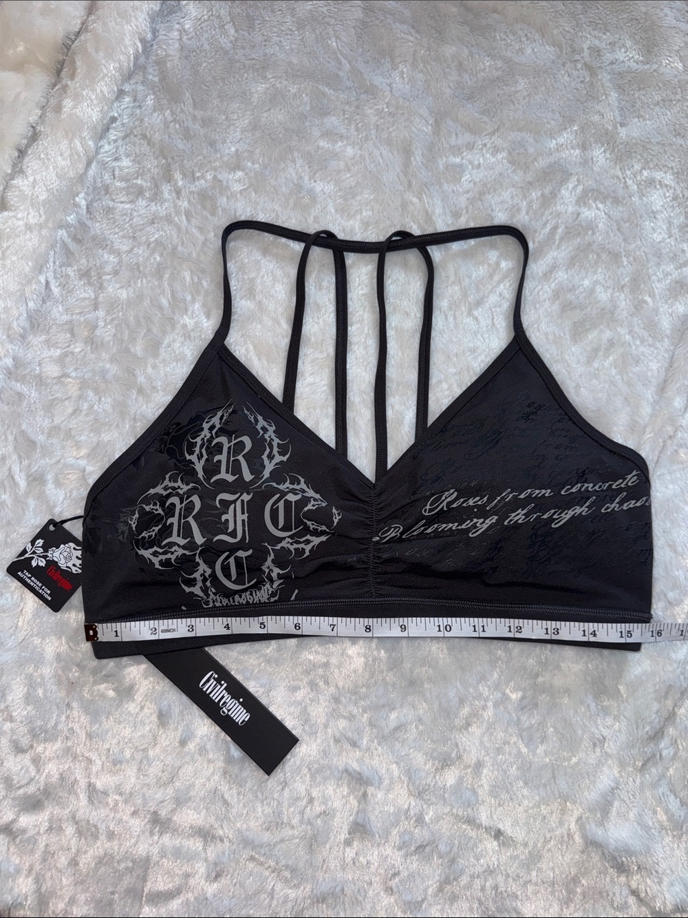 Concrete Halo Nahstia Energy Bra In Vintage Ashes